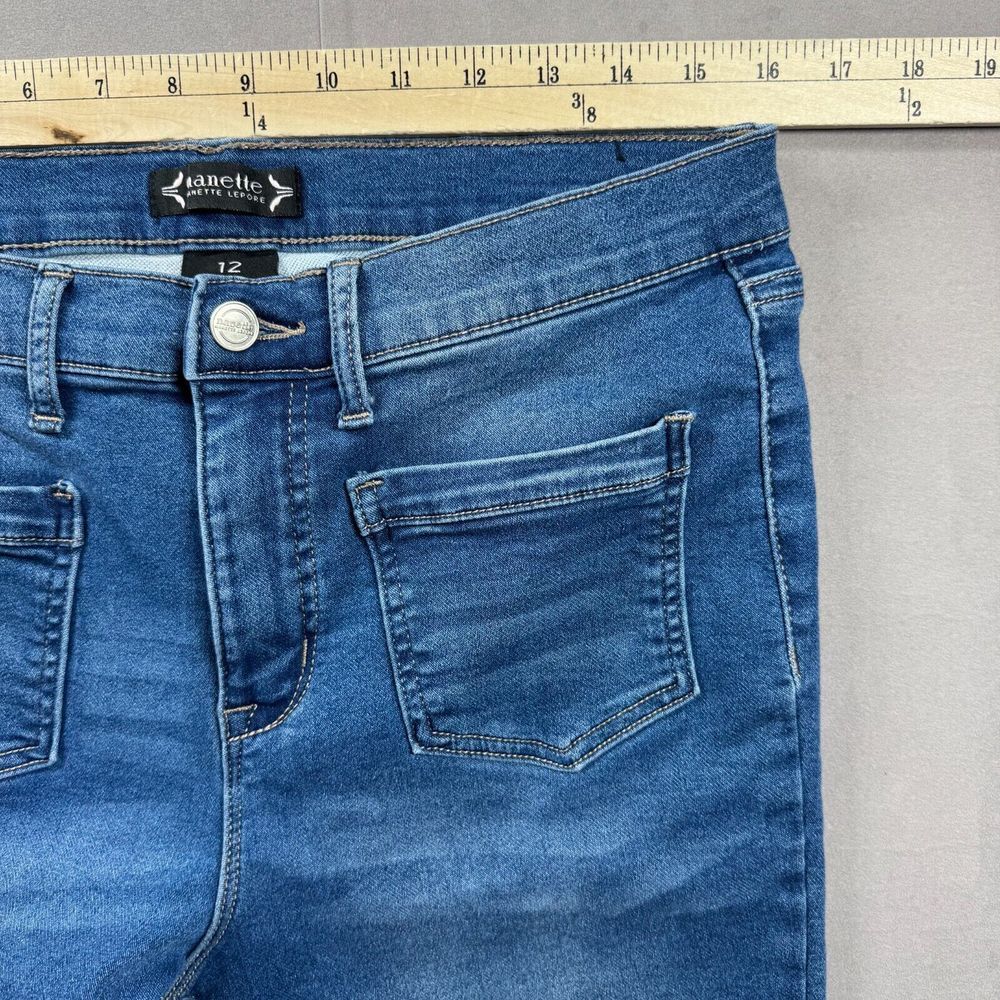 Nanette Lepore Jeans Womens 12 Belle High Rise Skinny Denim Ankle Patch Pockets - Picture 4 of 11